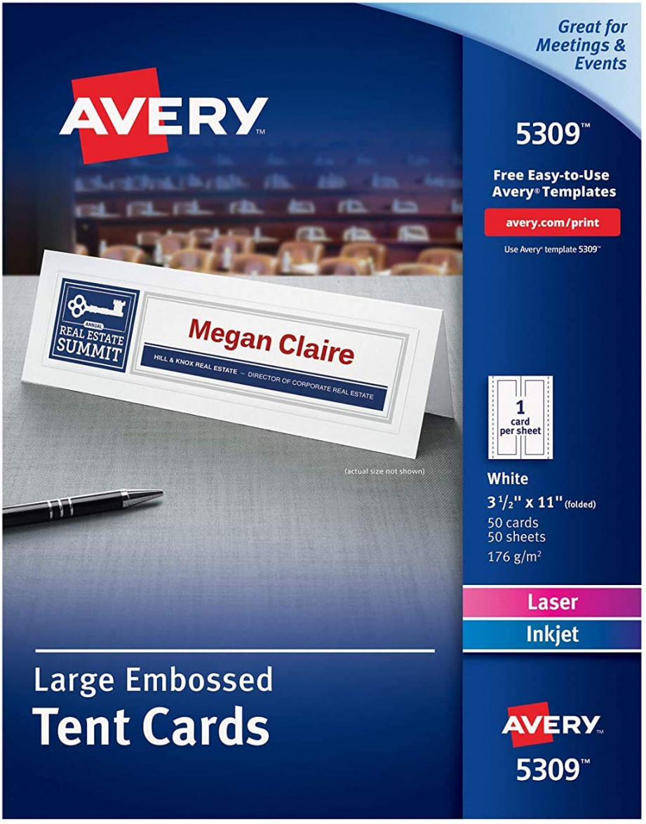 Avery Printable Large Tent Maps, Laser & Inkjet Printers,  Cards,