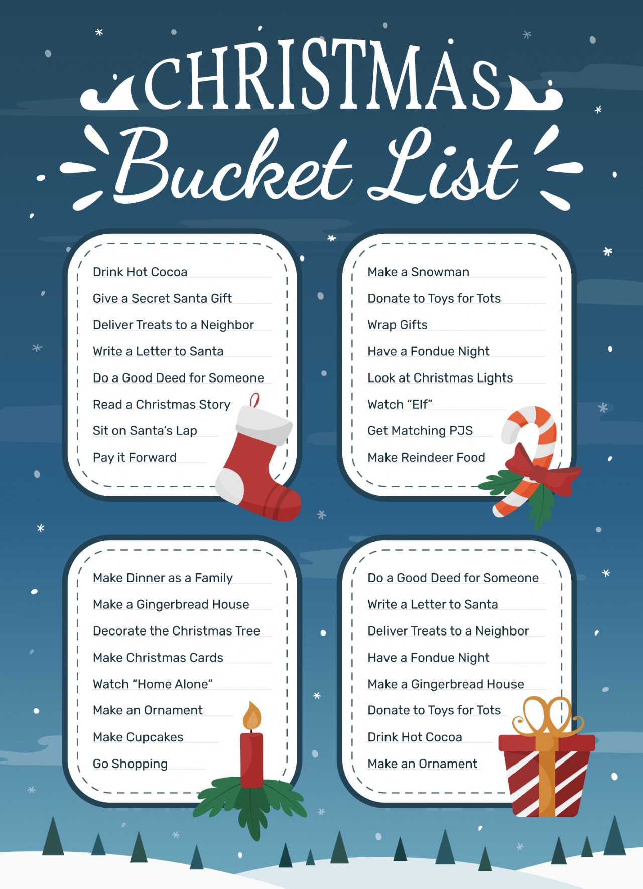 Christmas Bucket List Free Google Docs Template - gdoc