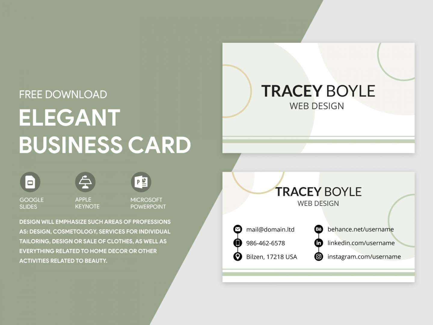 Elegant Business Card Free Google Docs Template by Free Google