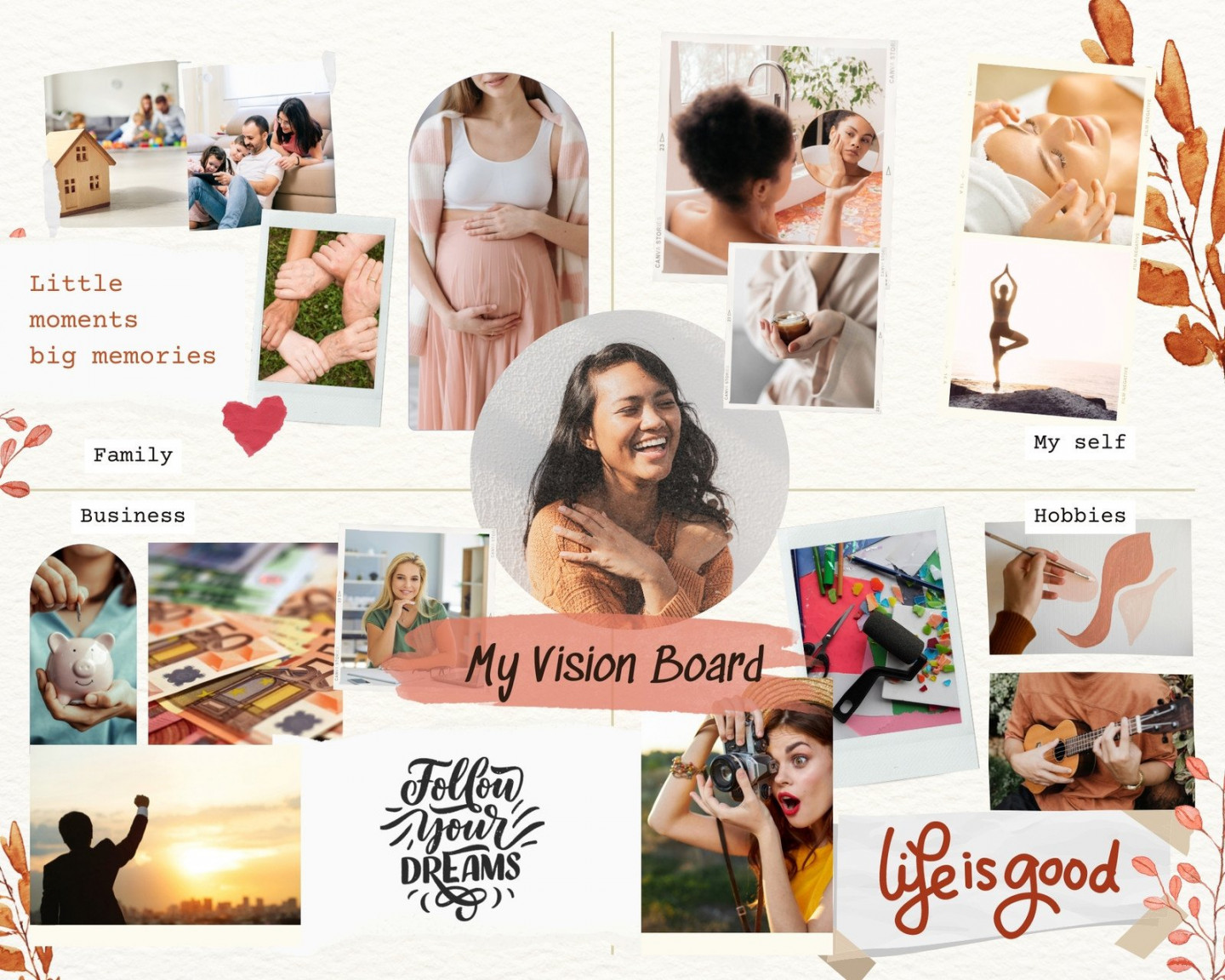 Free and customizable vision board templates