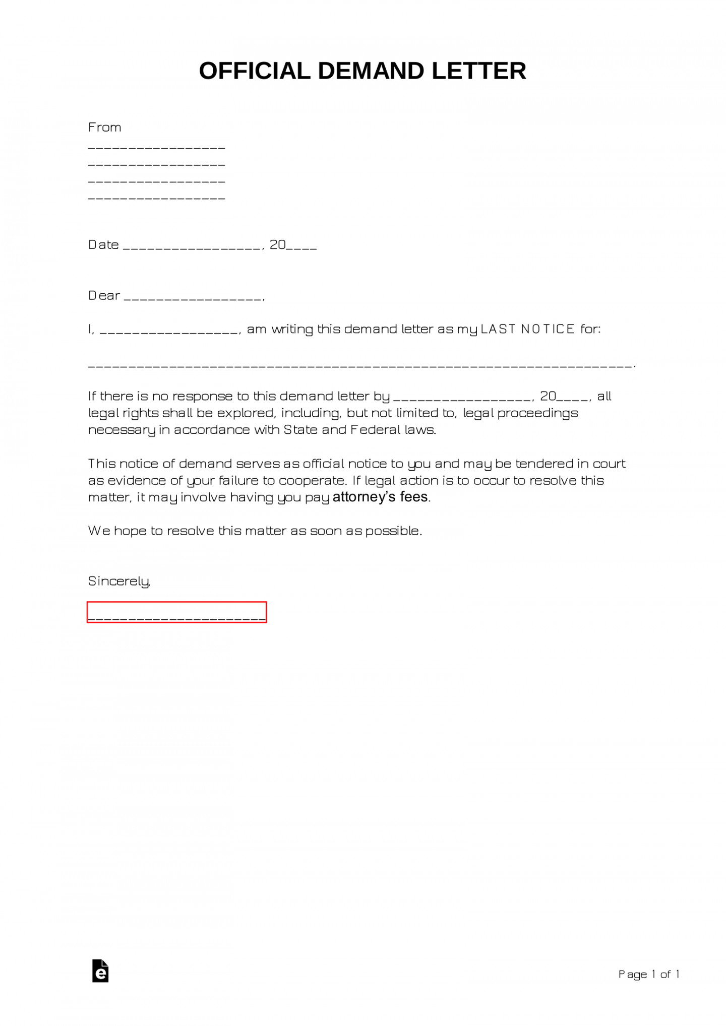 Free Demand Letter Templates — with Samples - PDF  Word – eForms