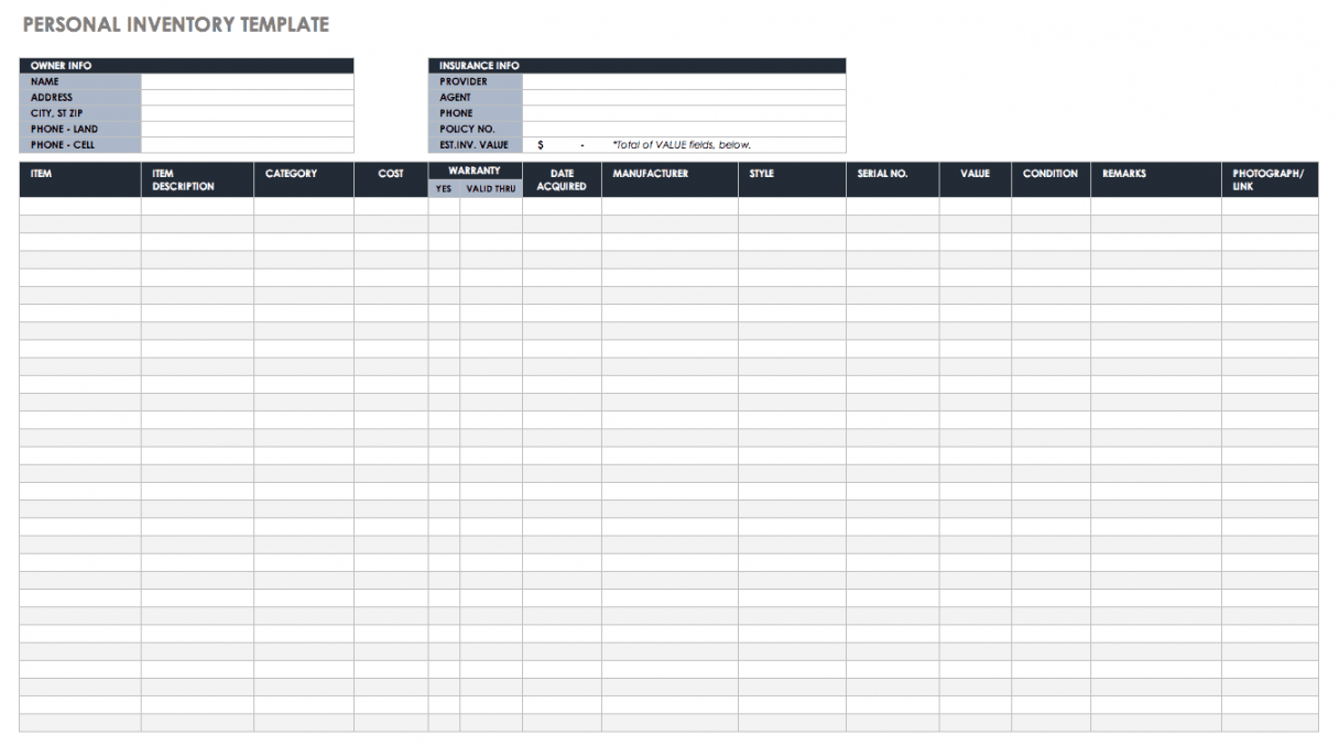 Free Excel Inventory Templates: Create & Manage  Smartsheet