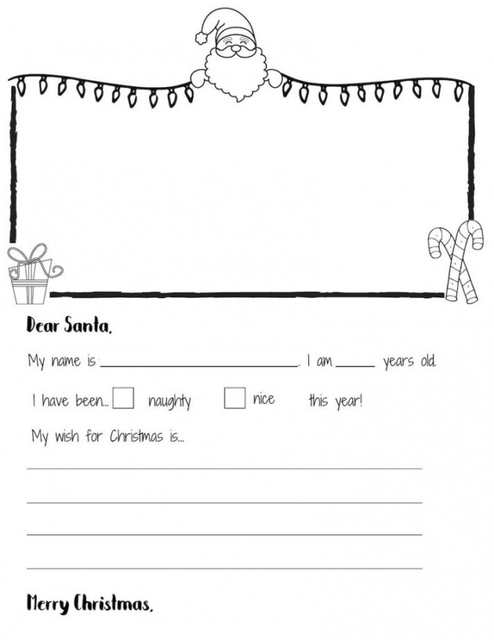 Free Letter to Santa Template in Black and White - OriginalMOM