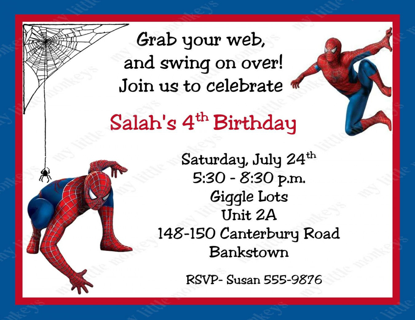 Free Printable Spiderman Birthday Invitation Cards  Spiderman