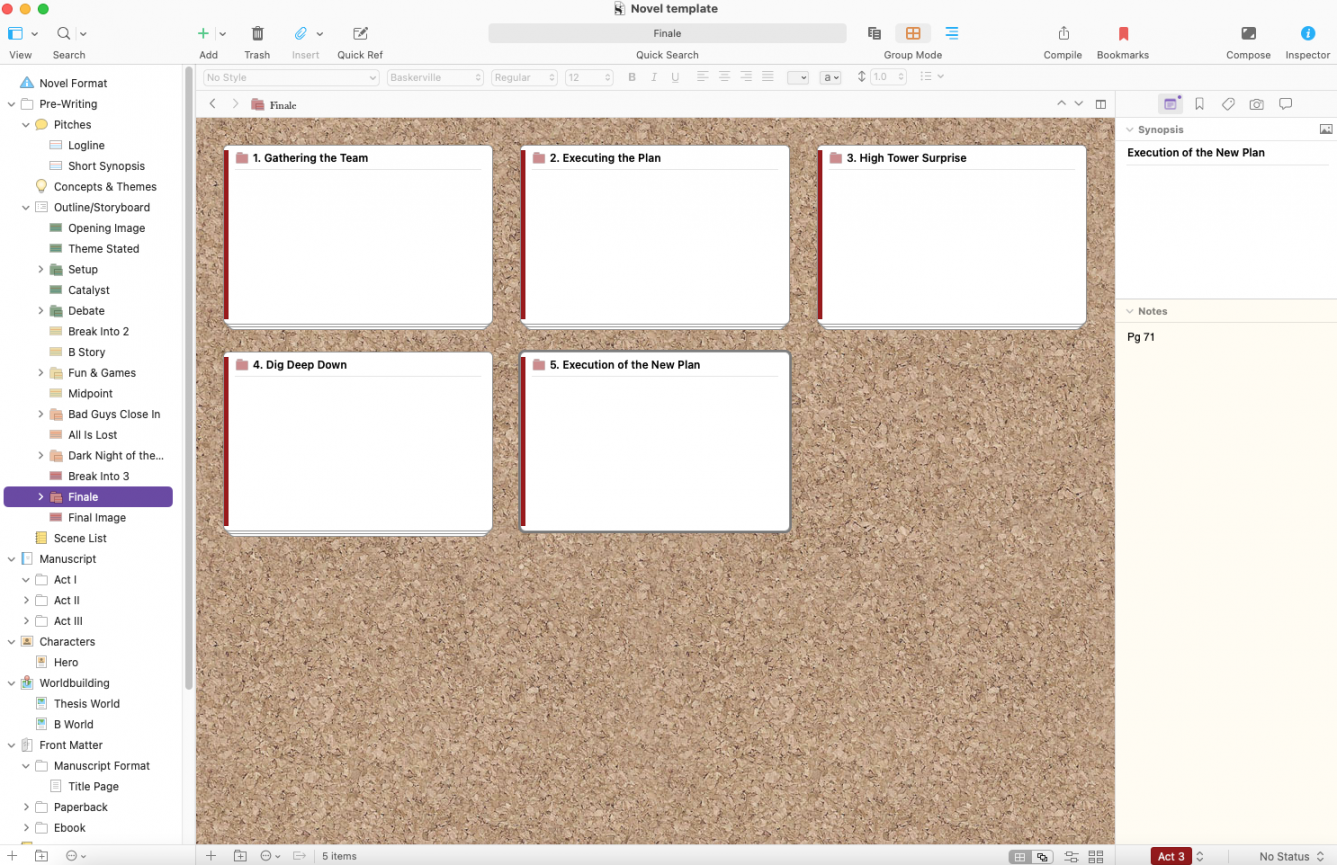 Free Scrivener Template based on the popular Save the Cat! Writes