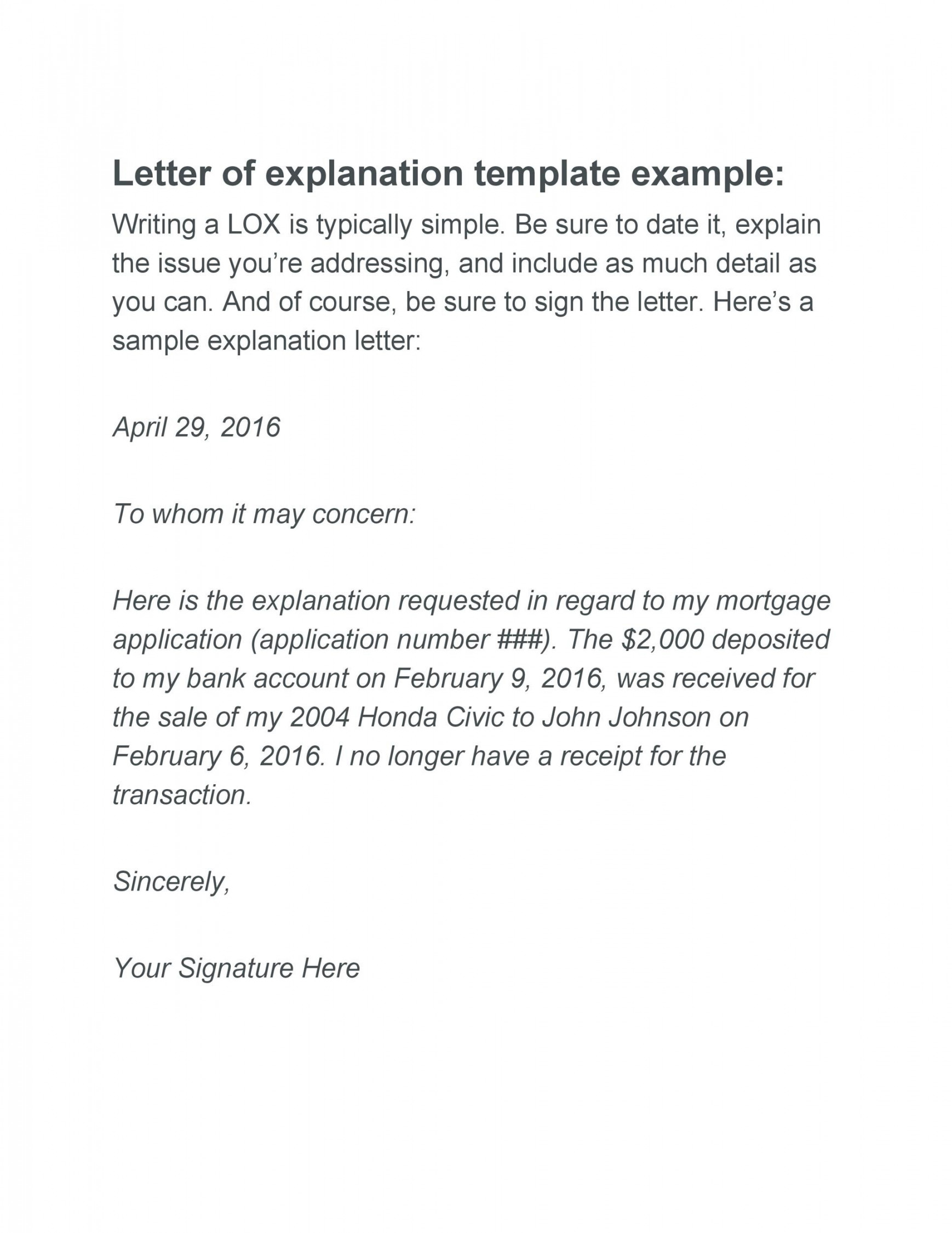 Letters Of Explanation Templates (Mortgage, Derogatory Credit)