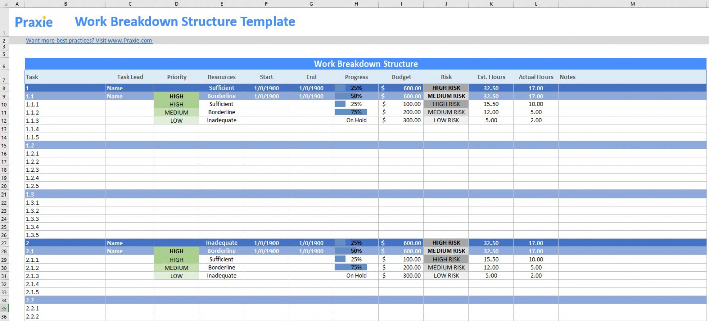 Work Breakdown Structure Template – Project Management Software