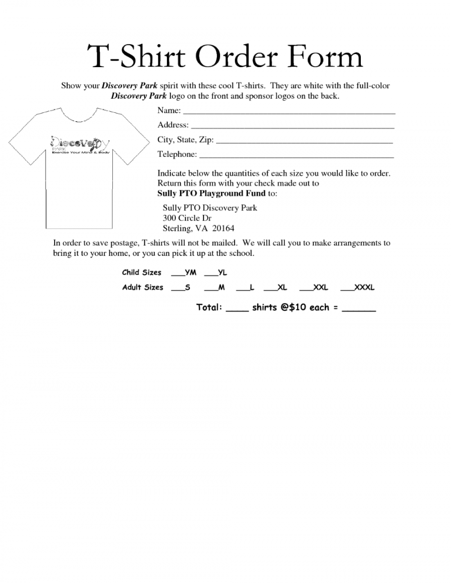 Awesome Tshirt Order Form Template Free Images Projects To Try