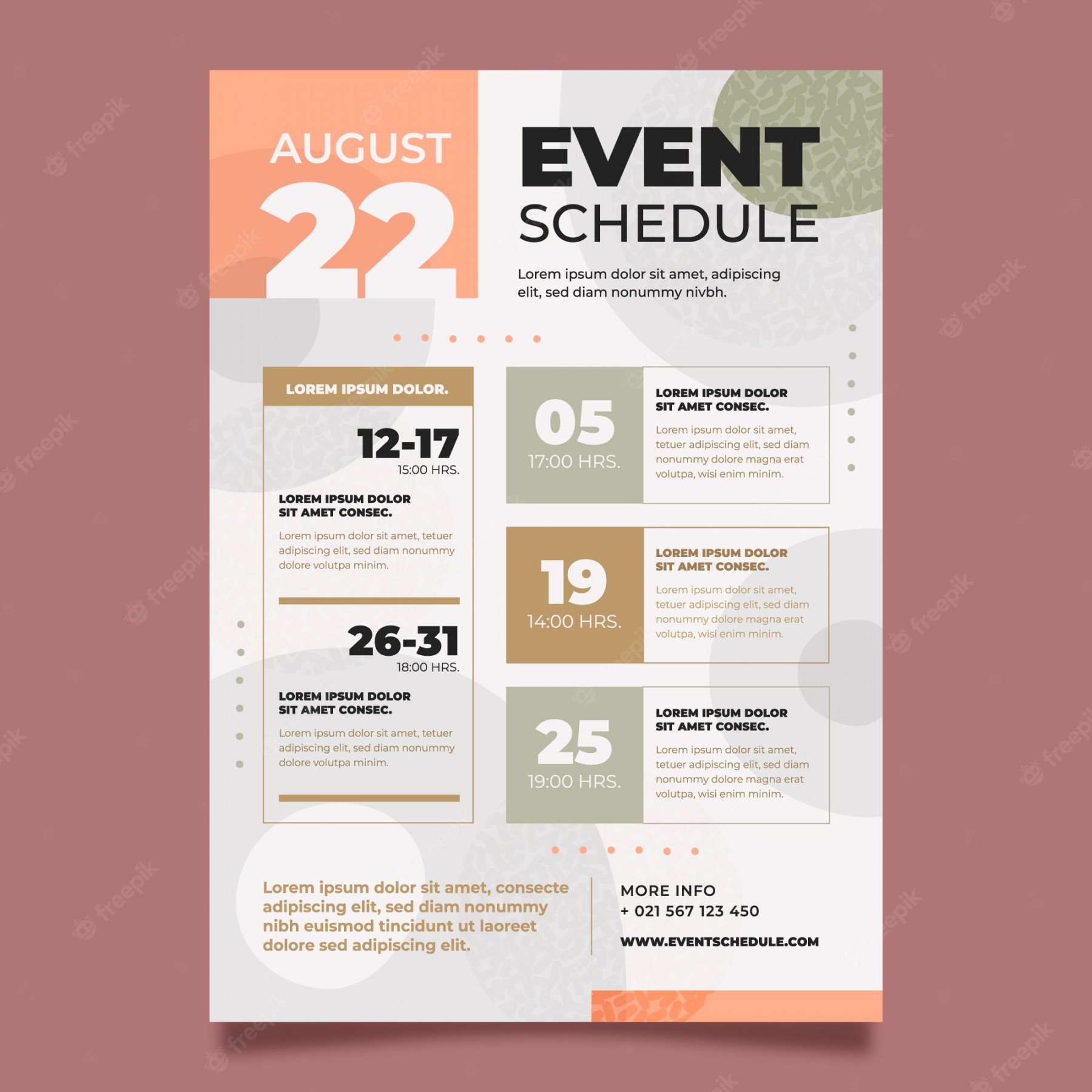 Event schedule template Vectors & Illustrations for Free Download