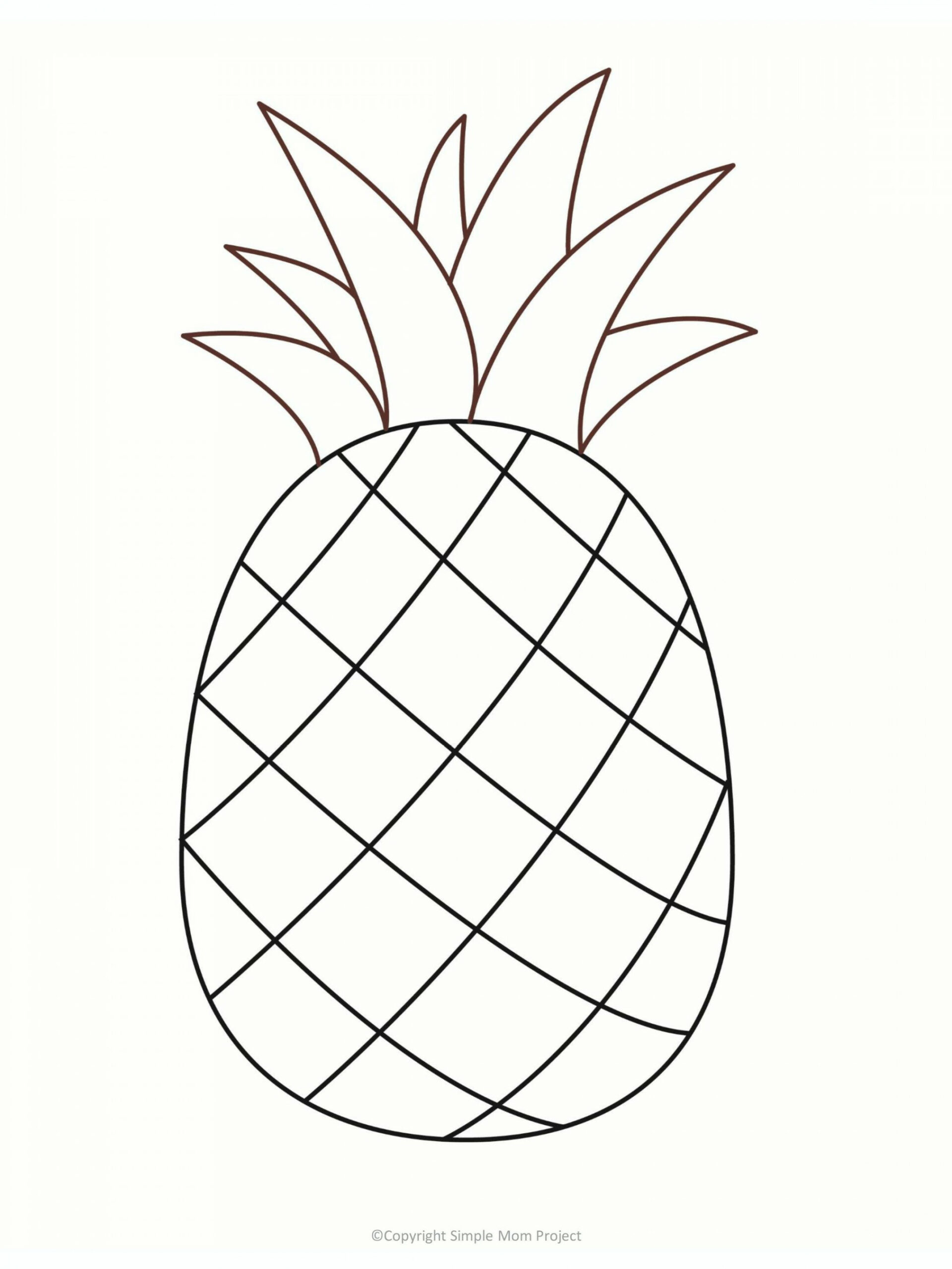 Free Printable Pineapple Template  Pineapple template, Pineapple