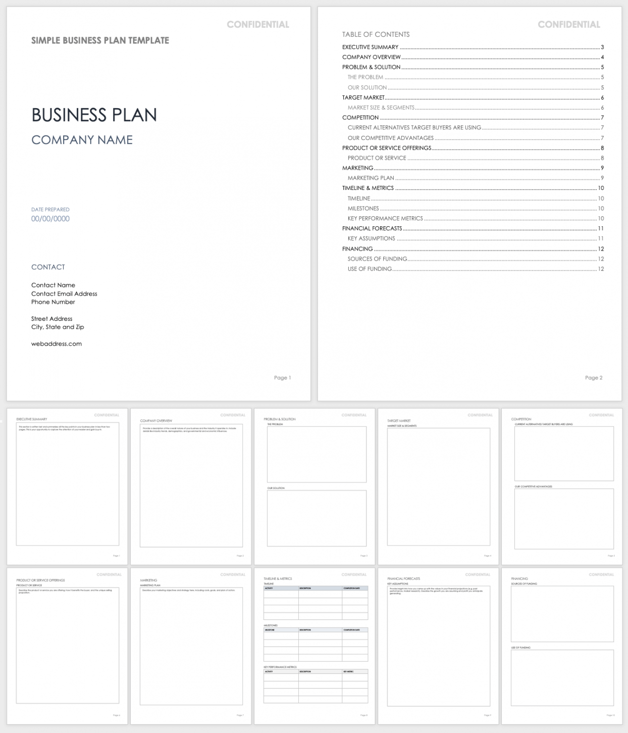 Free Simple Business Plan Templates  Smartsheet