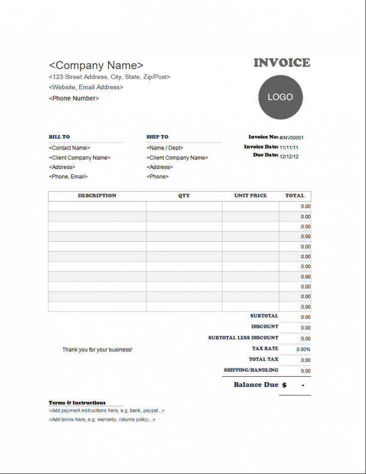 Free Word Invoice Templates - Invoice Simple