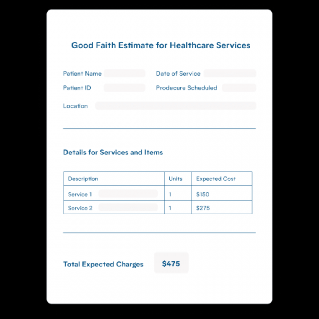 Good Faith Estimate Template No Surprises Act: FAQ & Example  MD