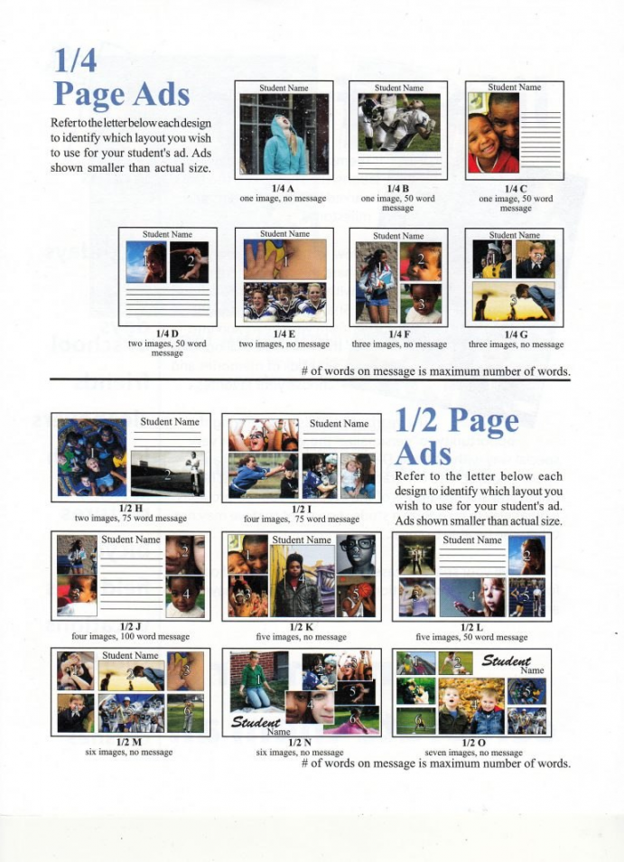 Half Page Templates Yearbook Free Quarter Pda Layout Senior Within