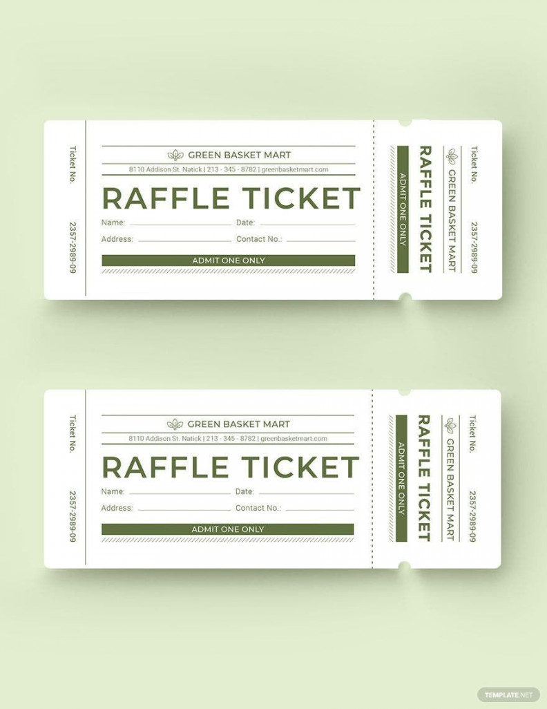 Simple Raffle Ticket Template - Download in Word, Illustrator, PSD