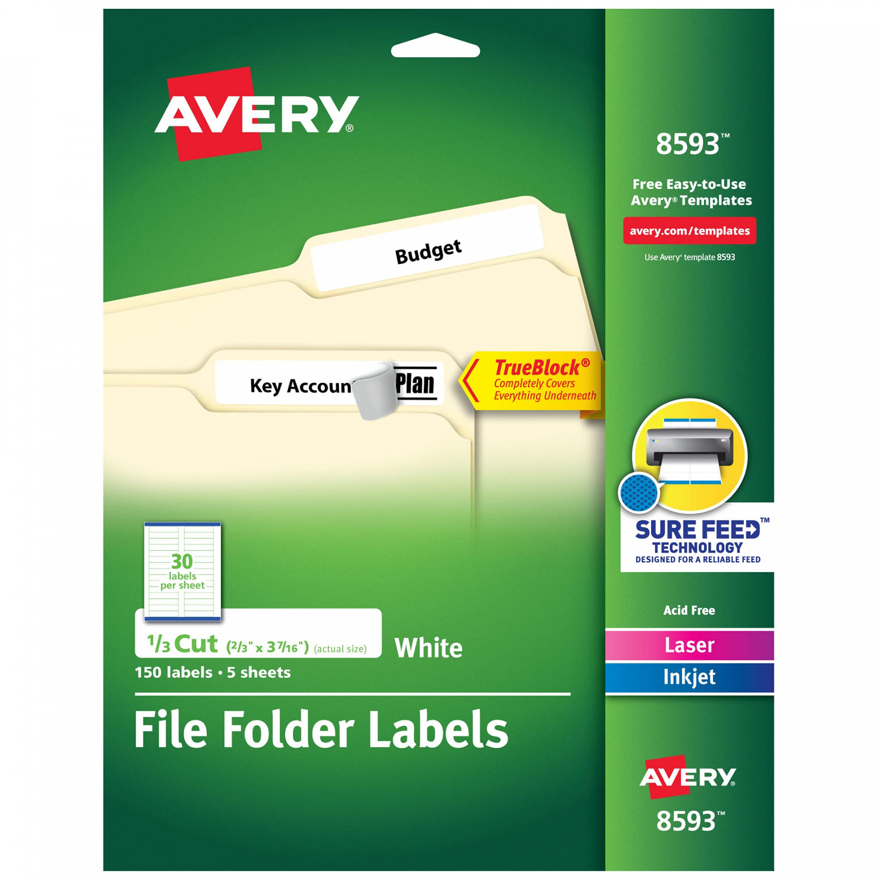 Avery File Folder Labels,  x