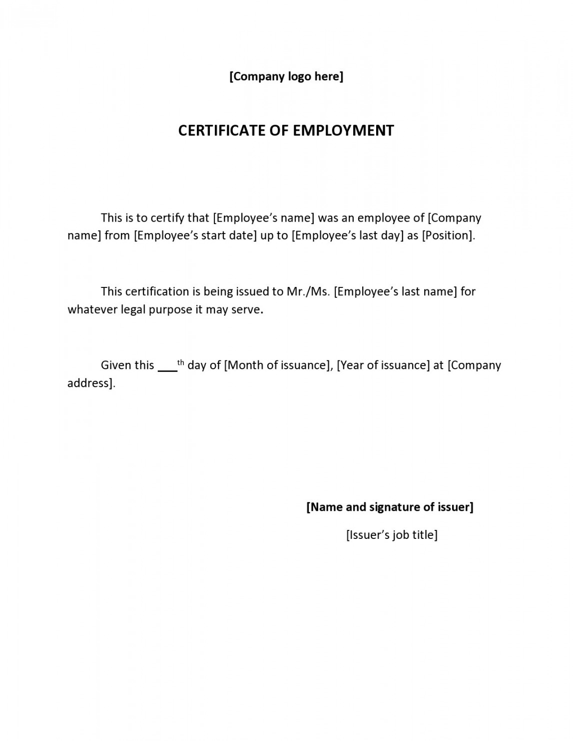 Best Certificate Of Employment Samples [Free] ᐅ TemplateLab