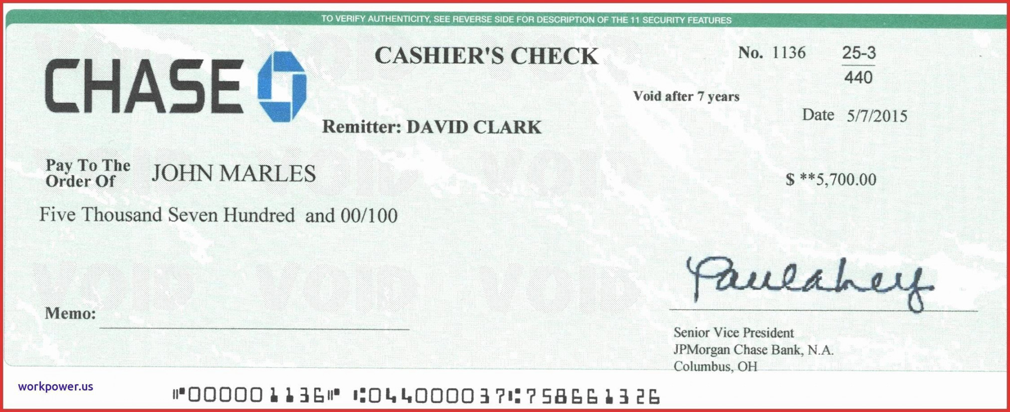 Cashiers Check Template  Money template, Payroll template