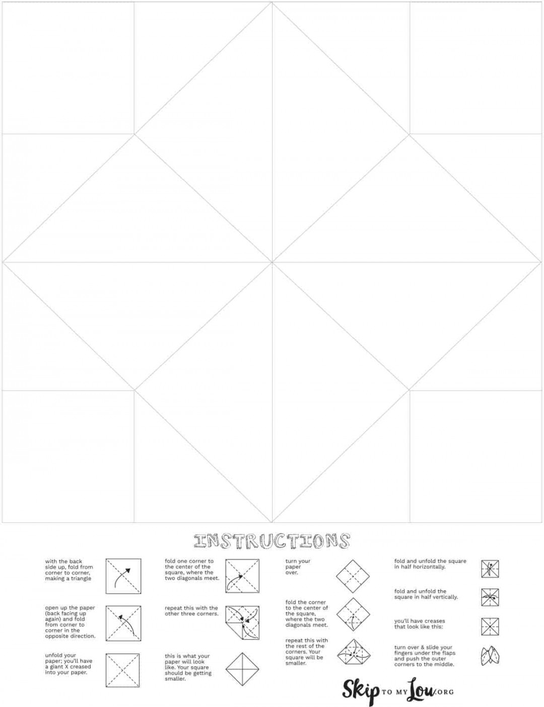 Cootie Catcher Template  Skip To My Lou