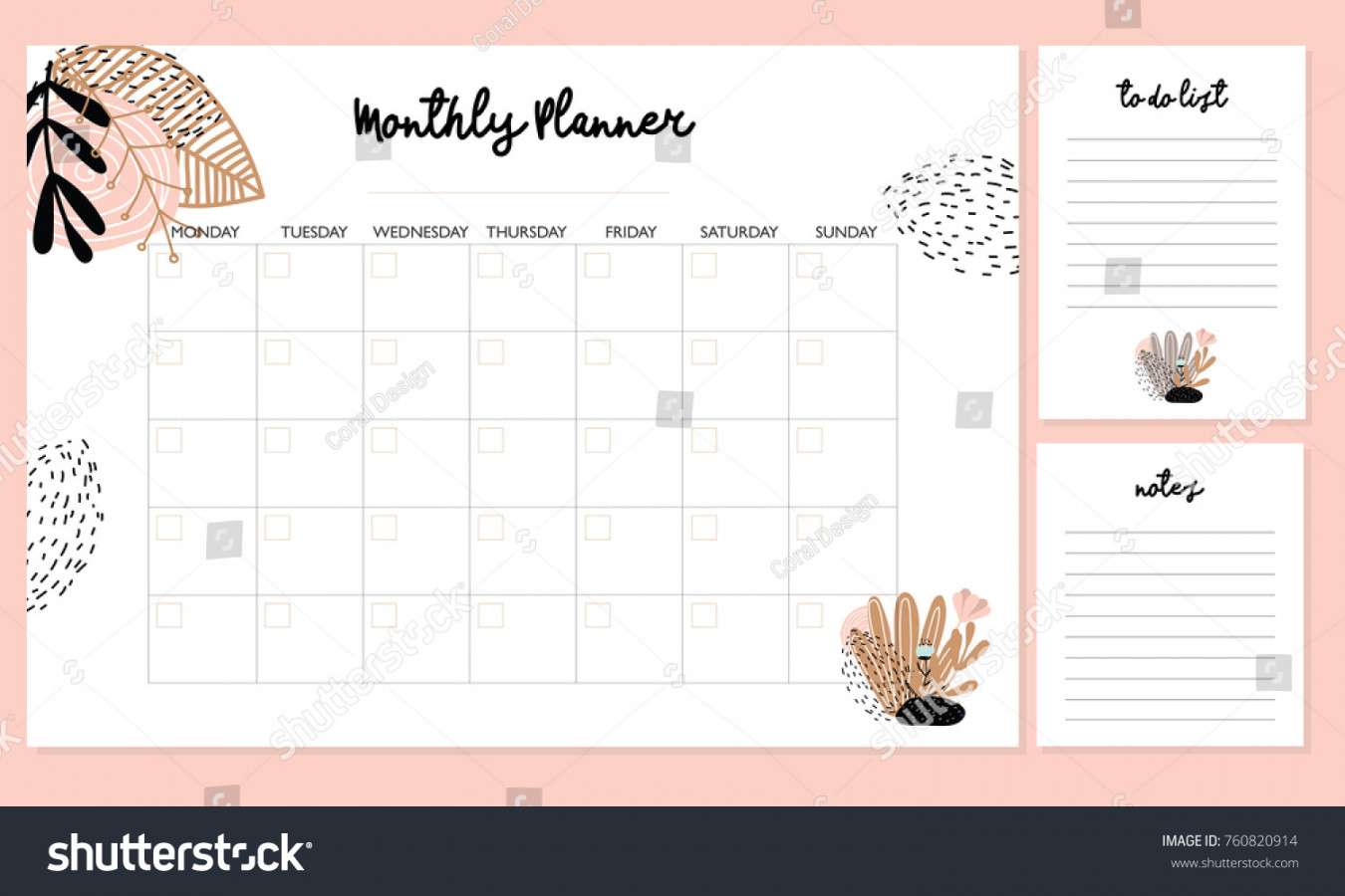 , Cute Monthly Planner Images, Stock Photos, D objects