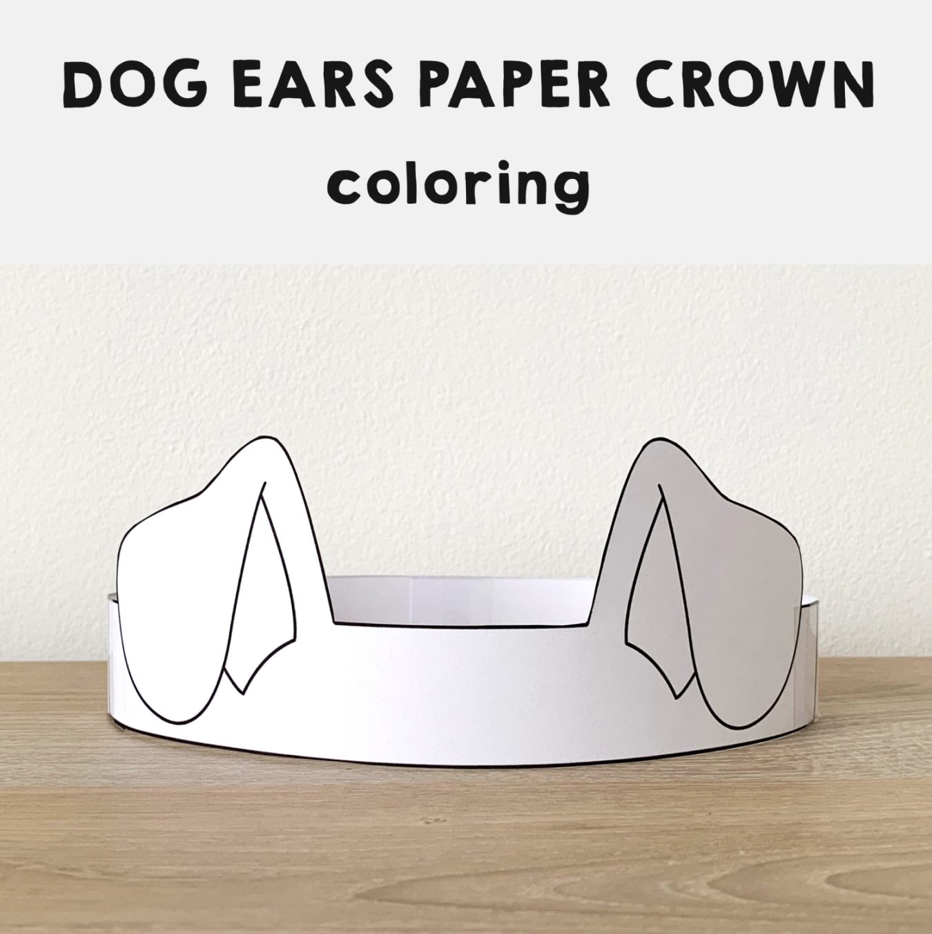 Dog Ears Crown Headband Printable Coloring Craft