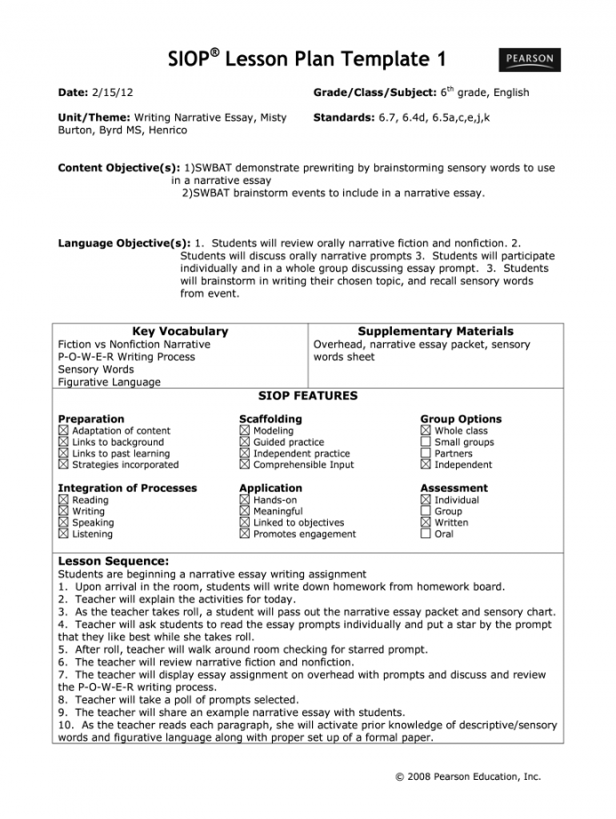 - Form SIOP Lesson Plan Template Fill Online, Printable