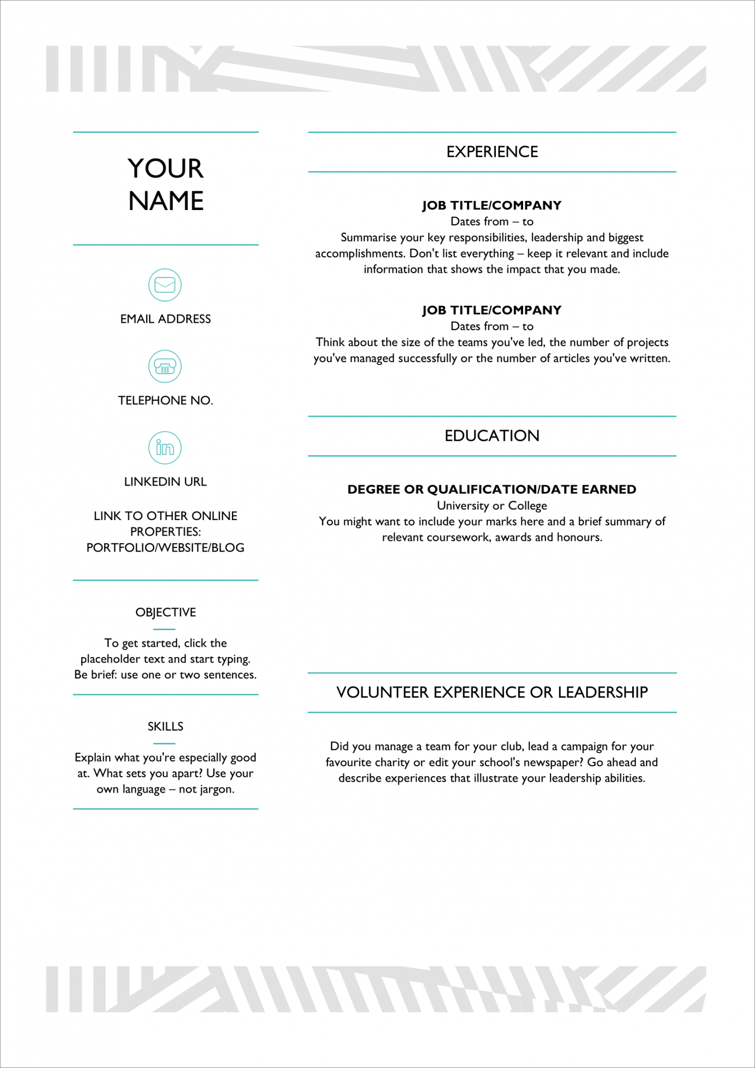 Free CV Templates (UK Format) for Download: + Examples