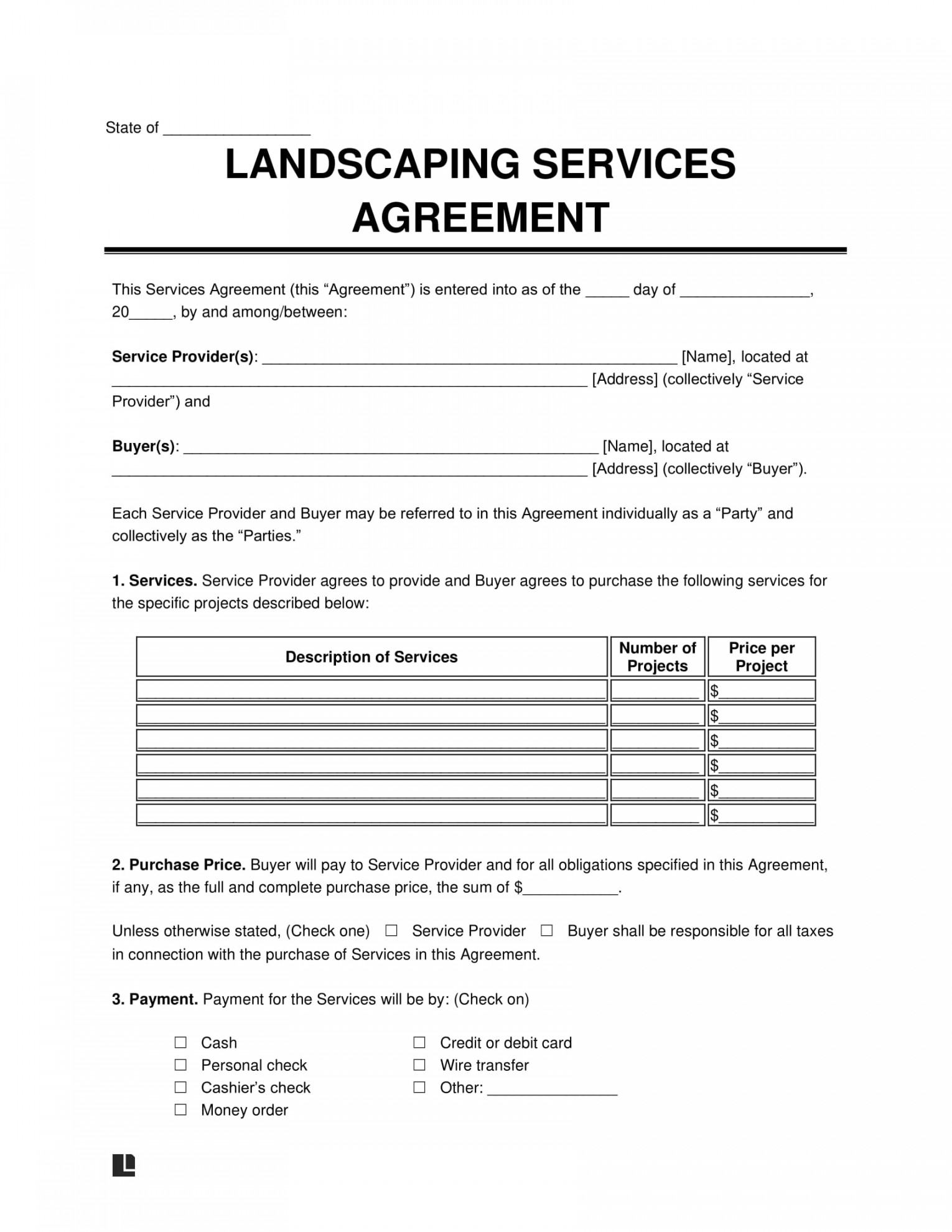 Free Landscaping Contract Template  PDF & Word