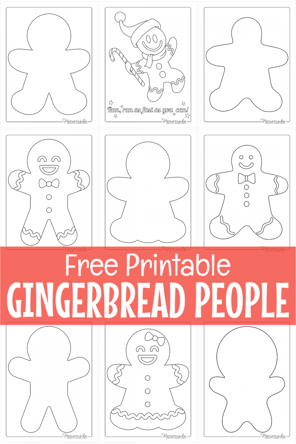 Free Printable Gingerbread Man Templates & Coloring Pages