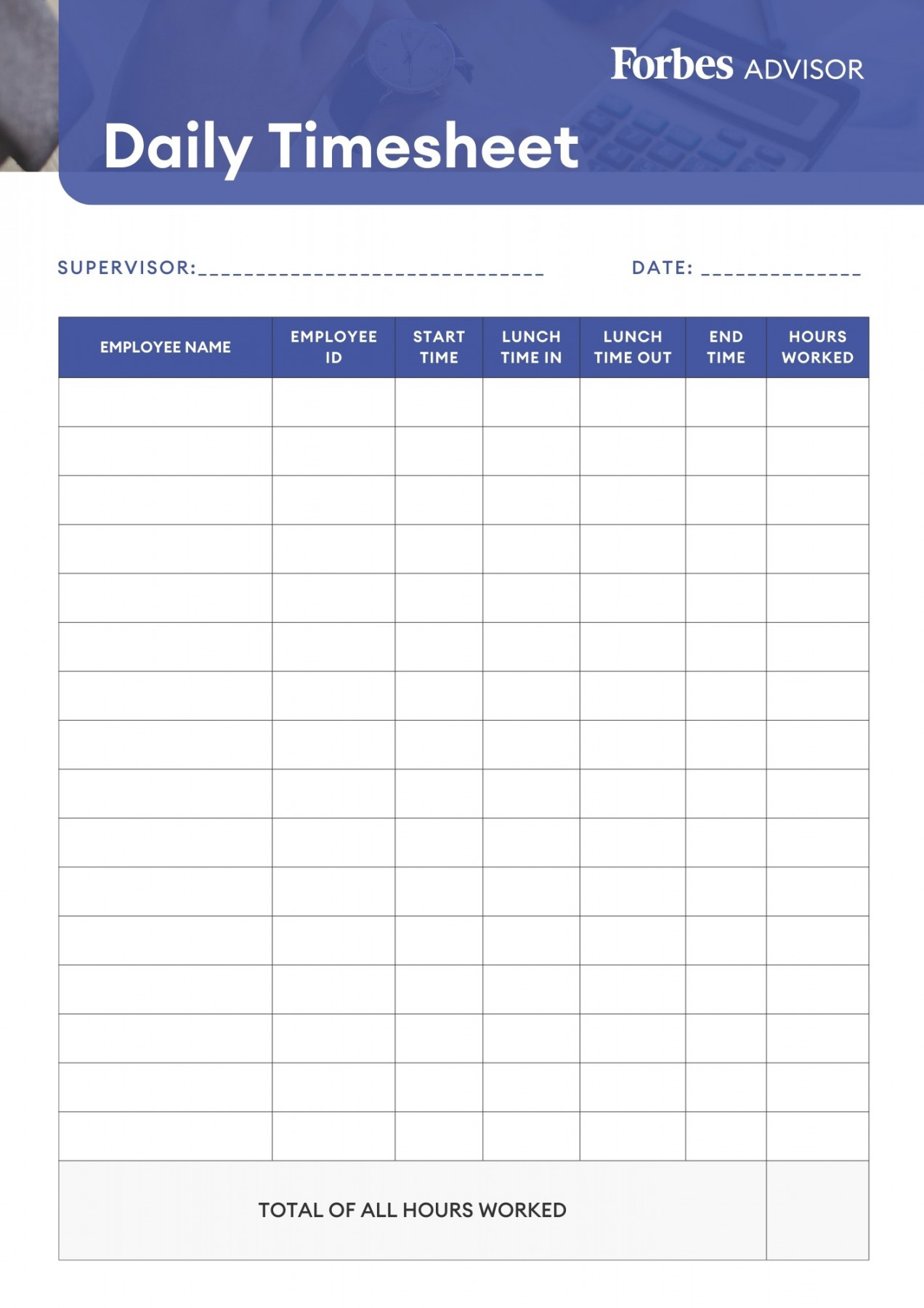 Free Time Sheet Template ( Guide) – Forbes Advisor