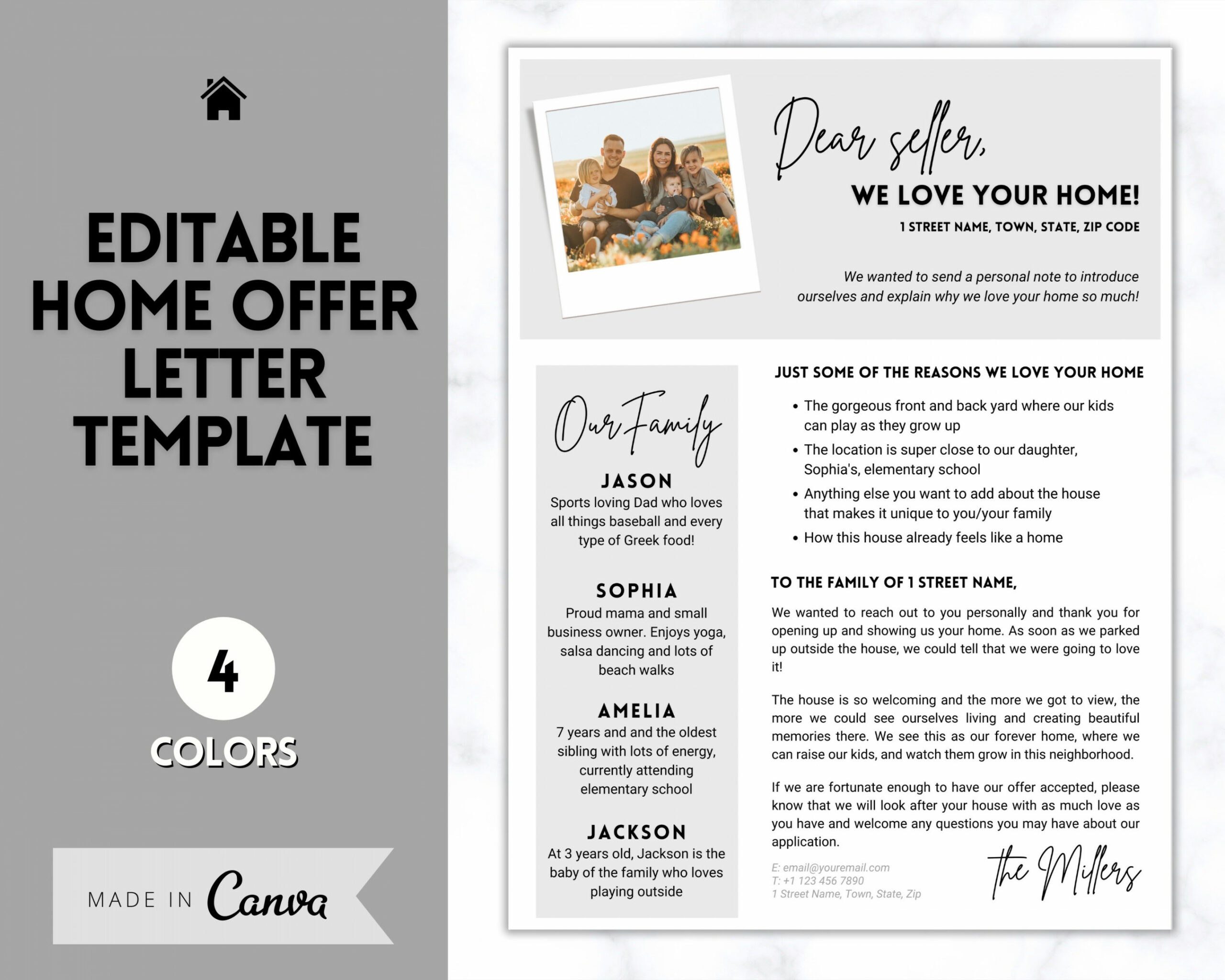 Home Offer Letter Template EDITABLE Letter to Seller Buyer - Etsy