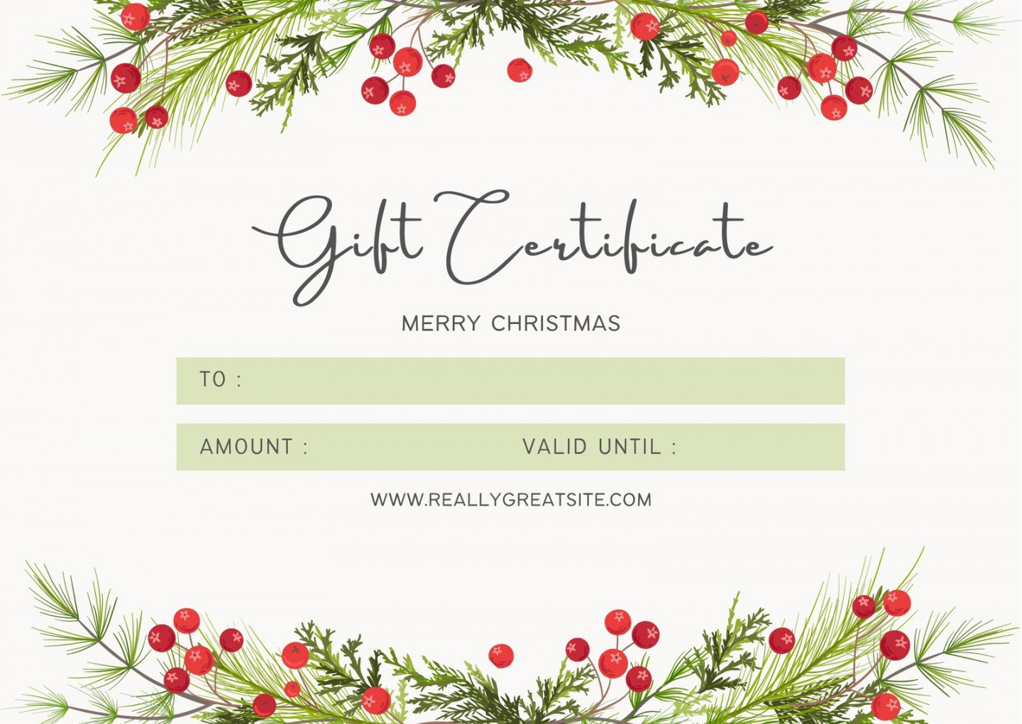 Page  - Free, printable custom Christmas gift certificate