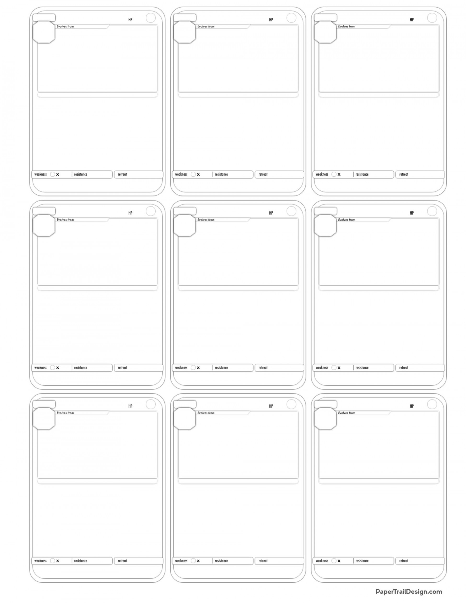 Pokémon Card Template Free Printable - Paper Trail Design