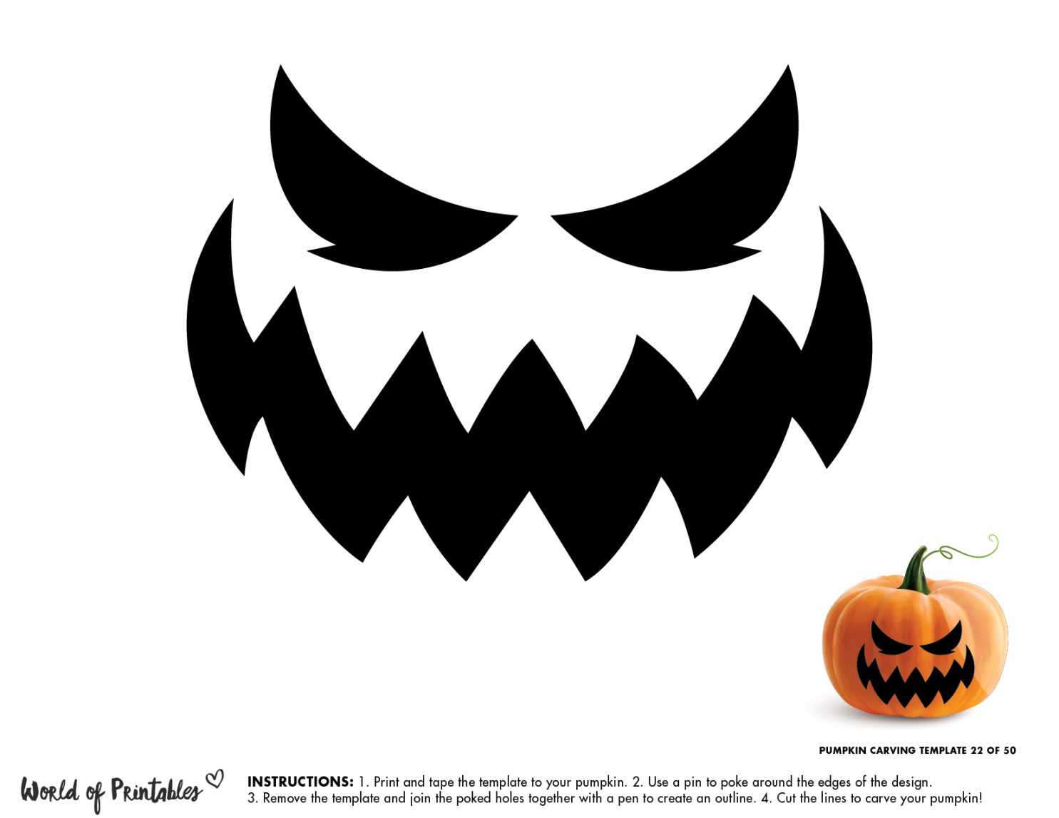 Scary Pumpkin Stencils: Free Printable! Friday We