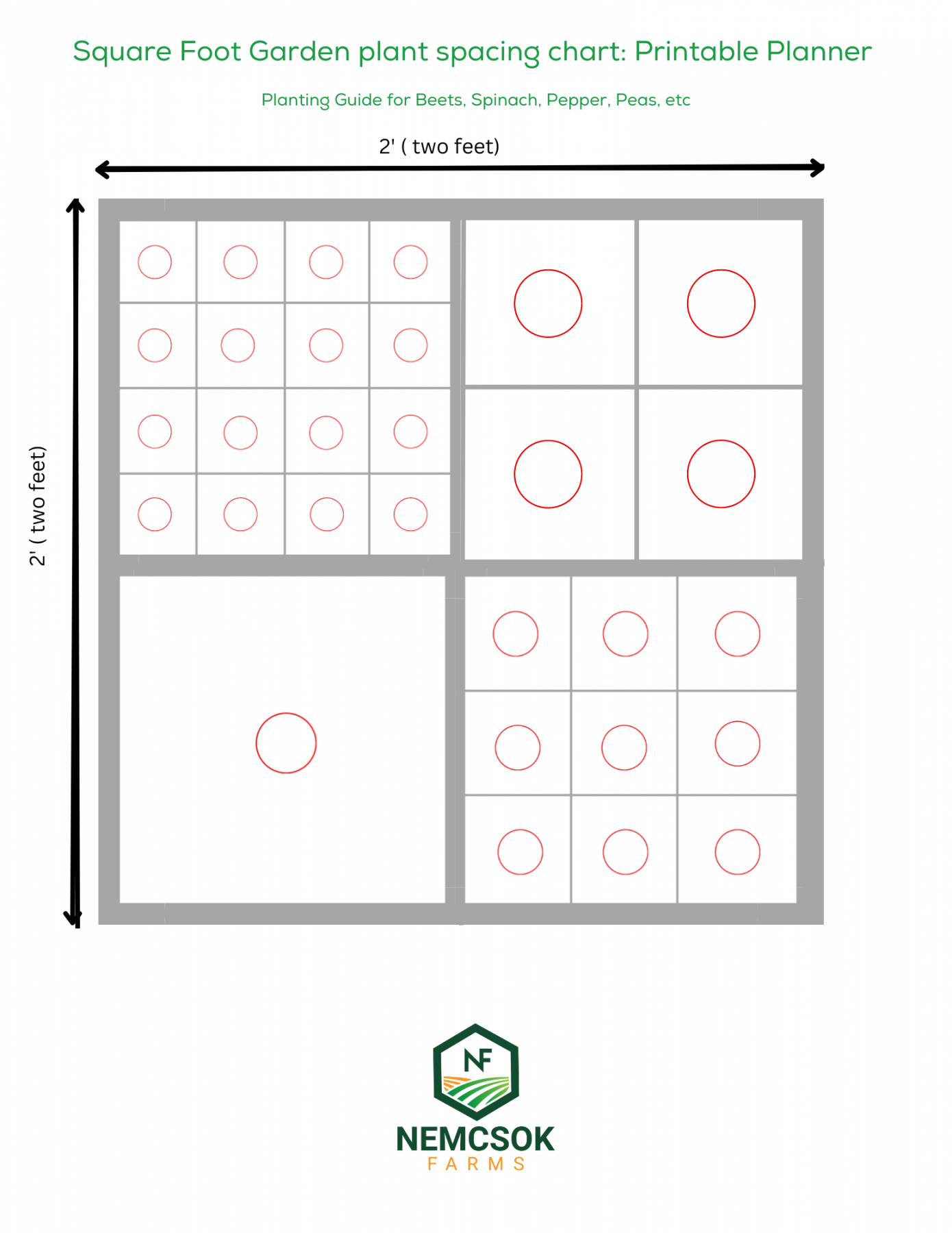 Square Foot Gardening: Template Printable - Nemcsok Farms