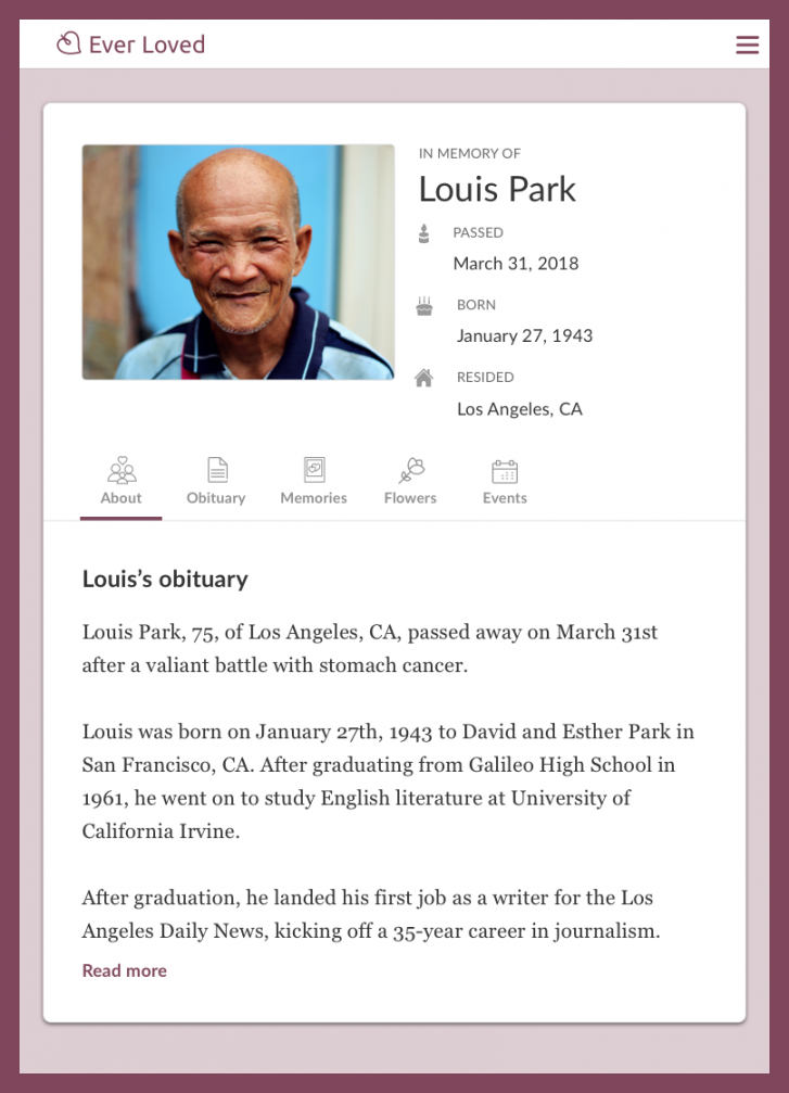 Top Free Obituary Templates  Ever Loved