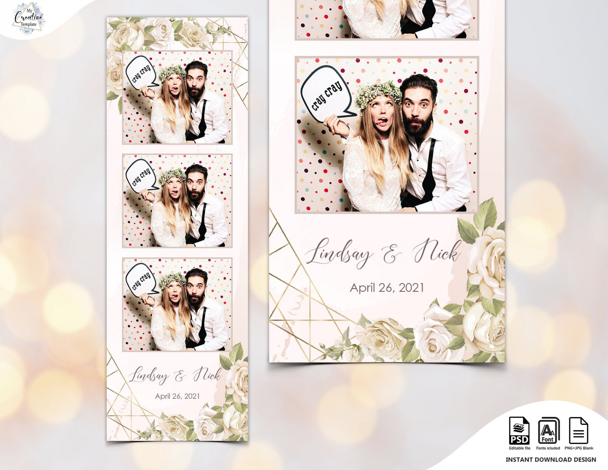 Wedding Photo Booth Template Elegant Photo Booth Template - Etsy