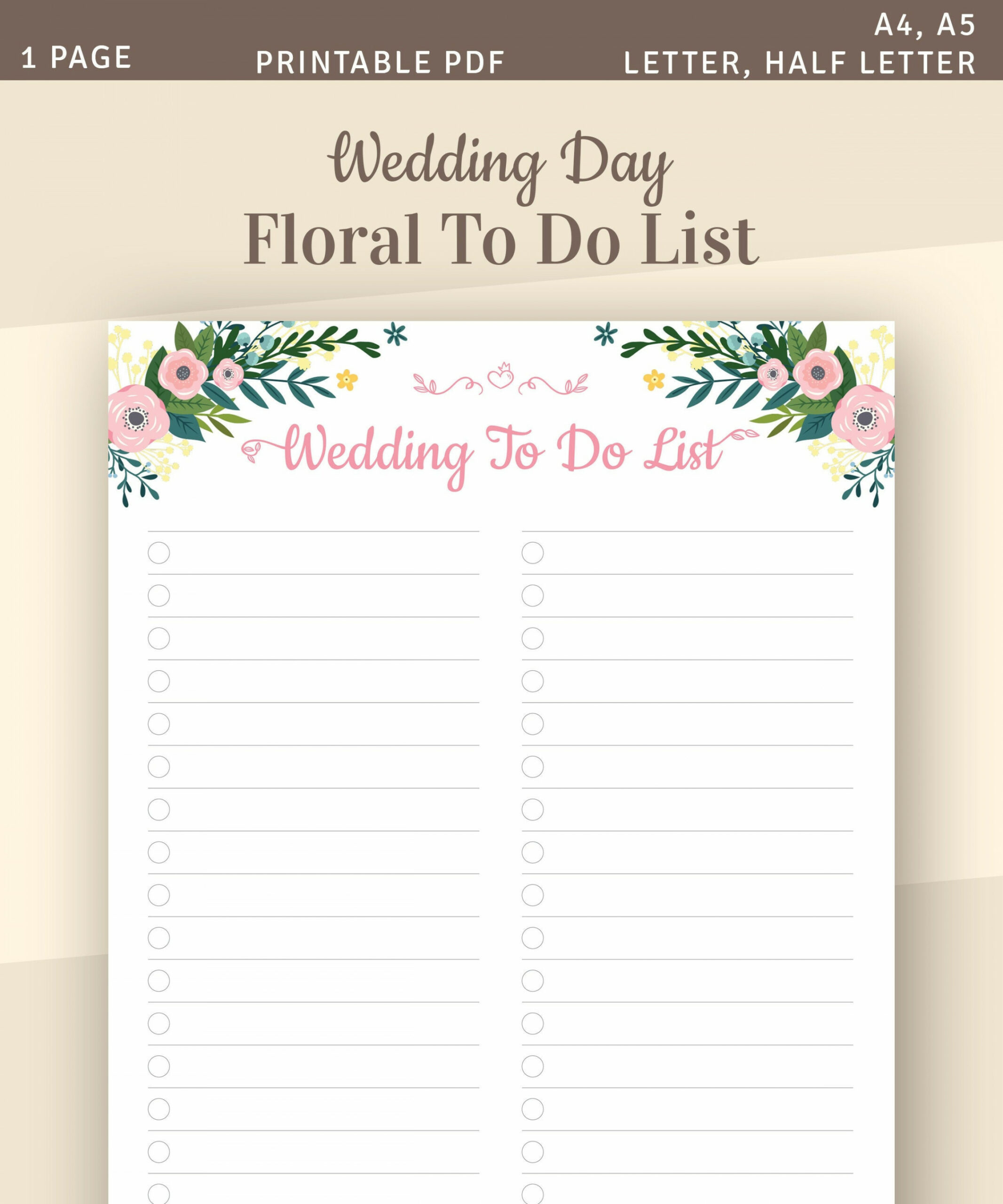 Wedding To Do List Template Wedding Checklist Wedding - Etsy