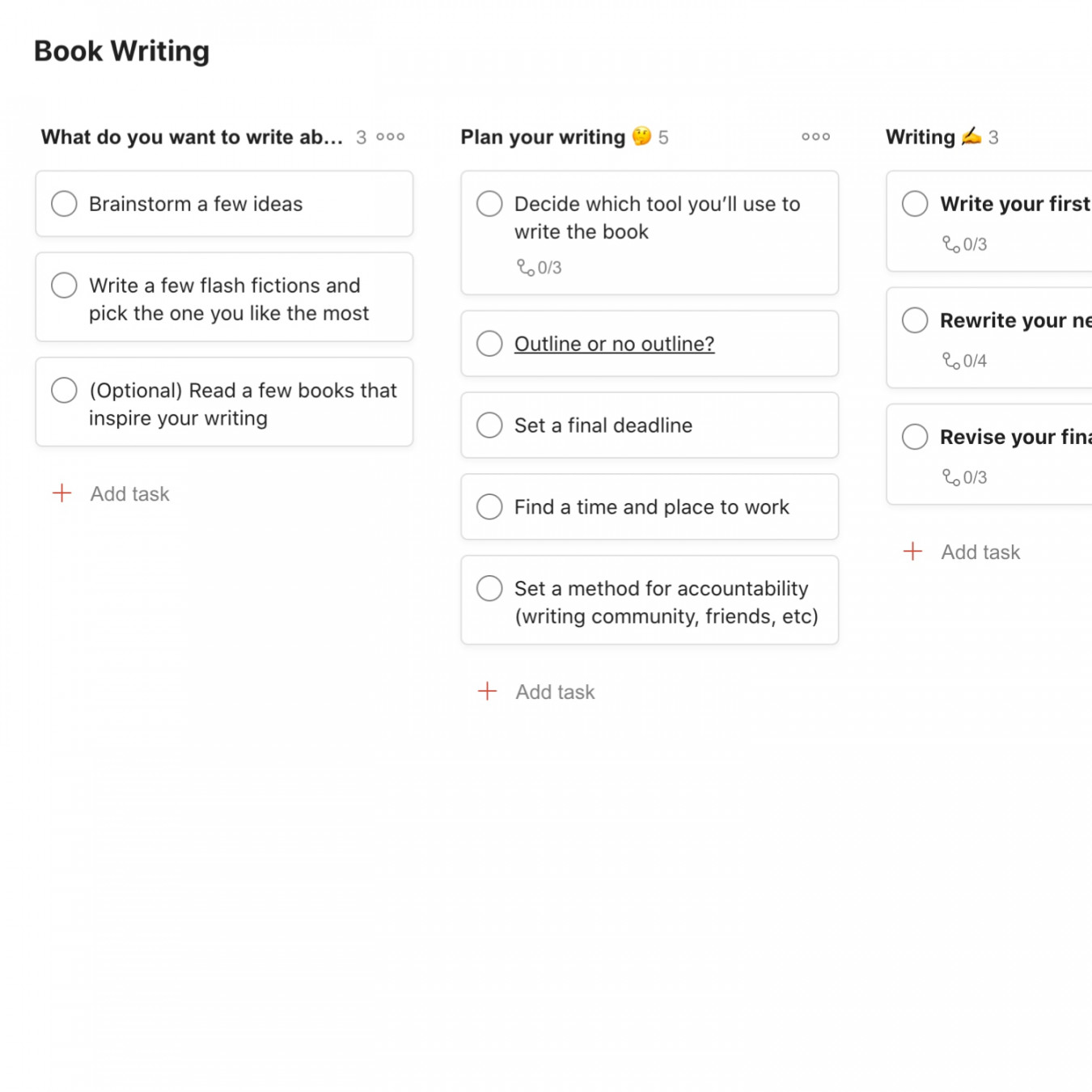 Book Writing - Templates  Todoist