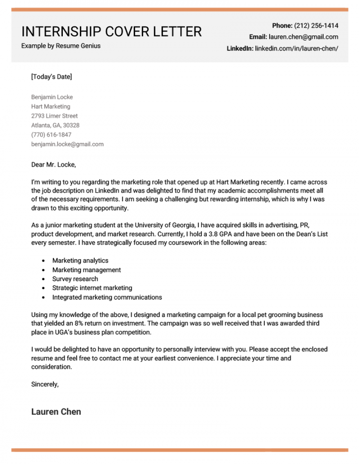 Cover Letter for Internship - Examples + How to Write Yours