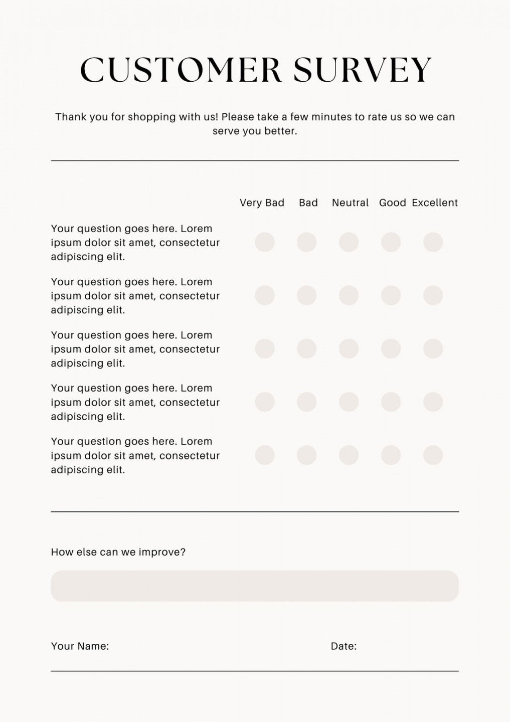 Free and customizable survey templates