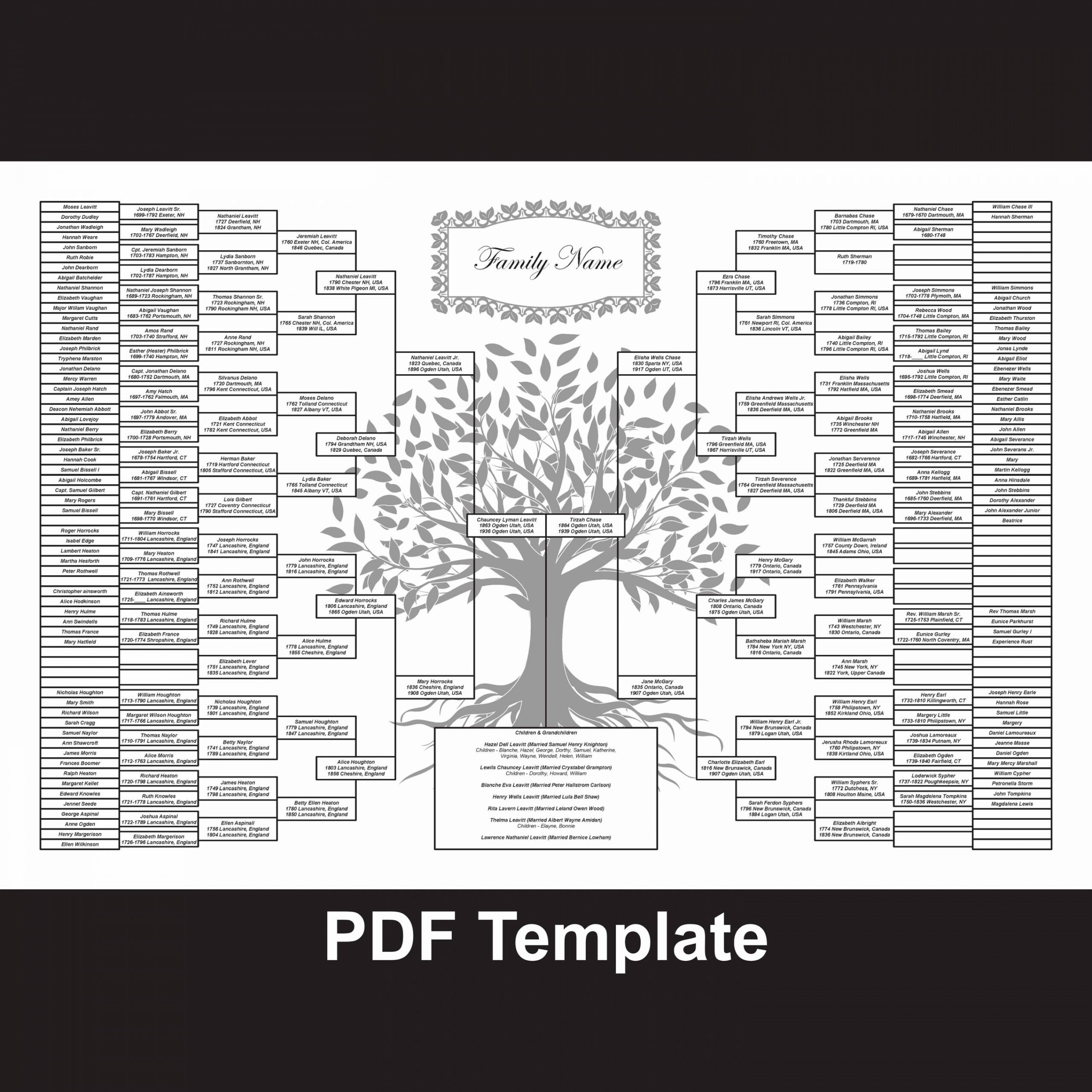 Generation Family Tree DIY x PDF Template - Etsy