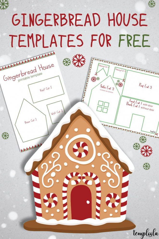 Gingerbread house templates for free  Temploola  Gingerbread