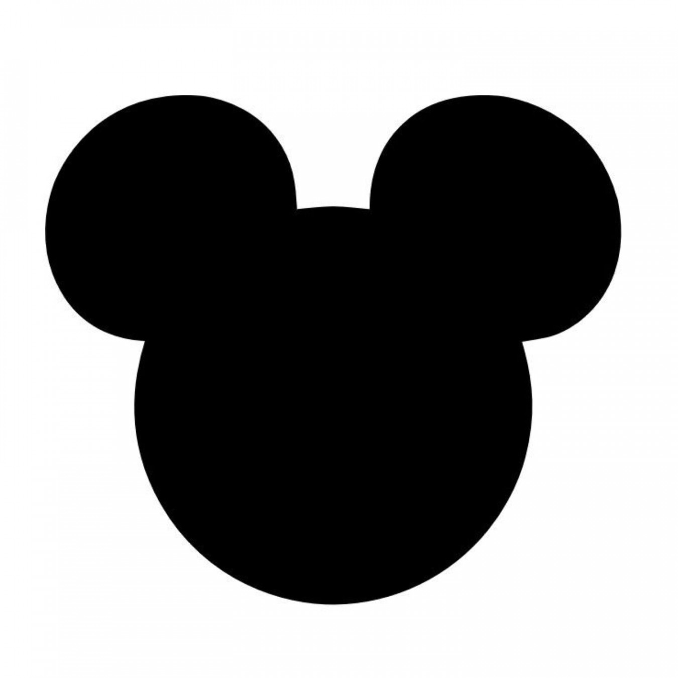 Mickey Mouse Head Mouse Ears Stencil Made from  Ply Mat Board or Black Cut  Out