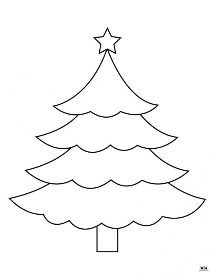 Printable Christmas Tree Template-Page   Christmas tree coloring