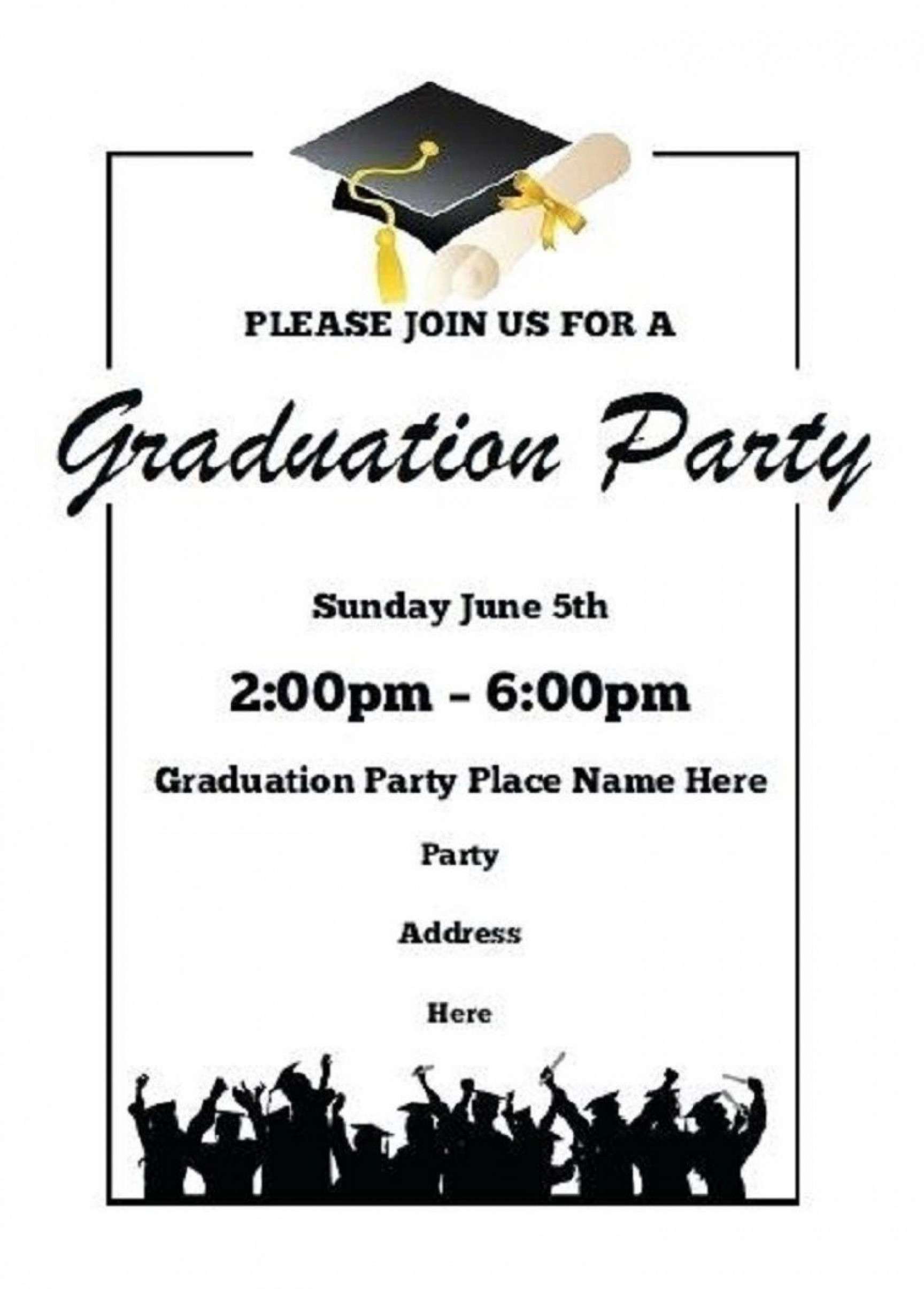 Printable Word Free Graduation Party Invitati  Graduation