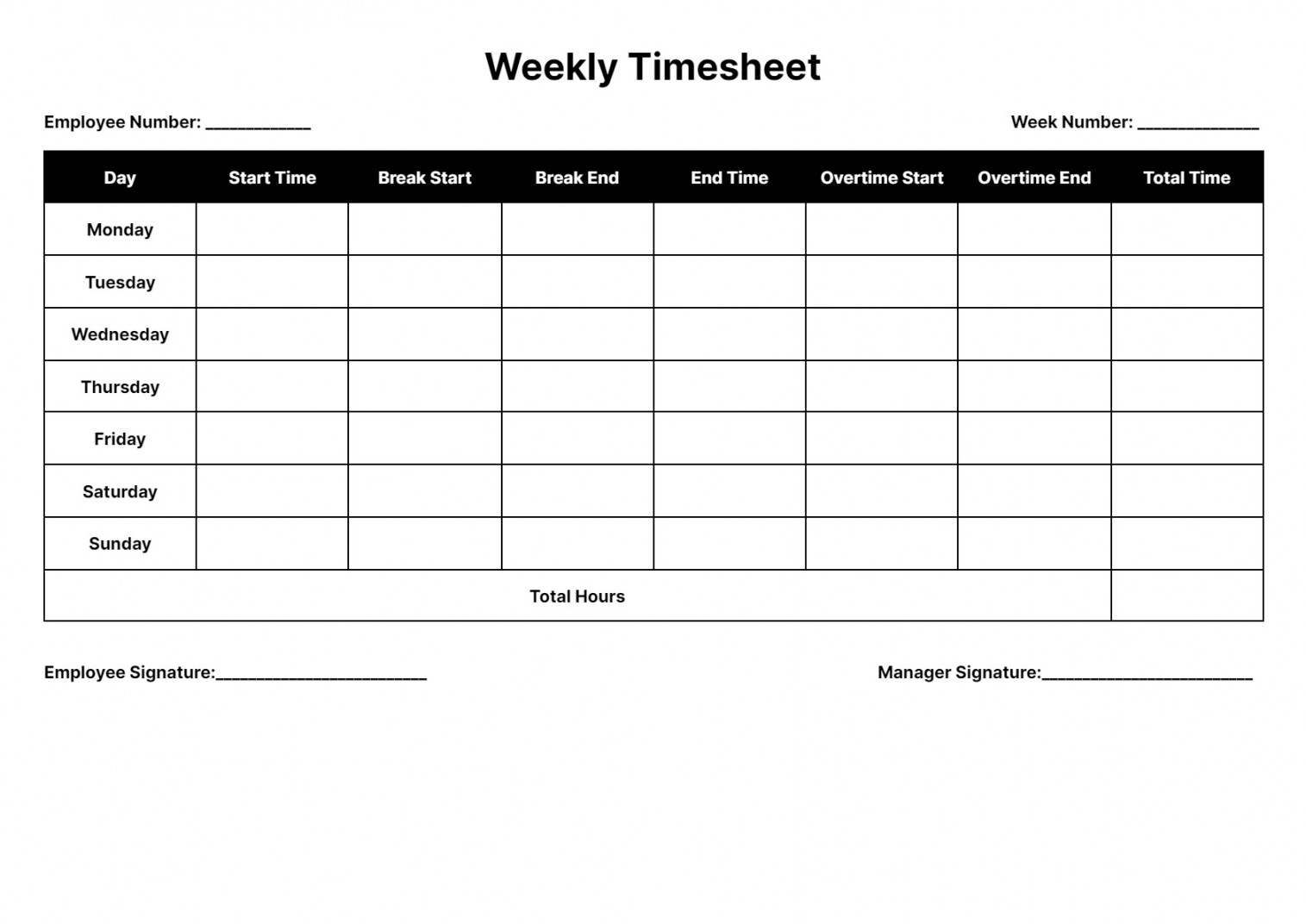 Timesheet Templates: Download & Print for Free!