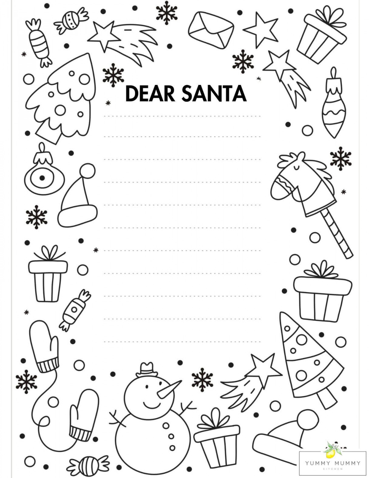 Letter to Santa Template - Free Printable Dear Santa Letters