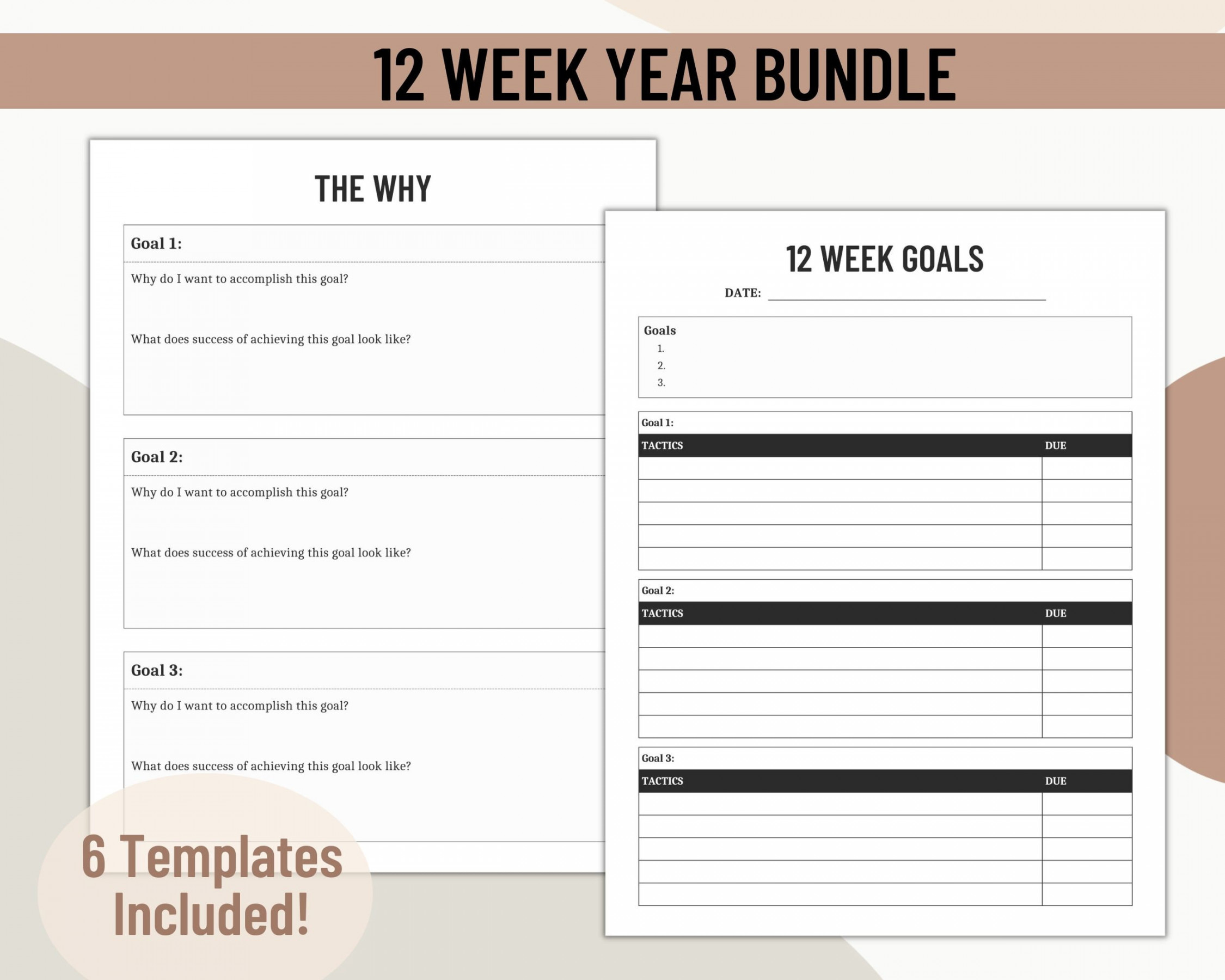 Week Year Template for Ultimate Productivity, Printable