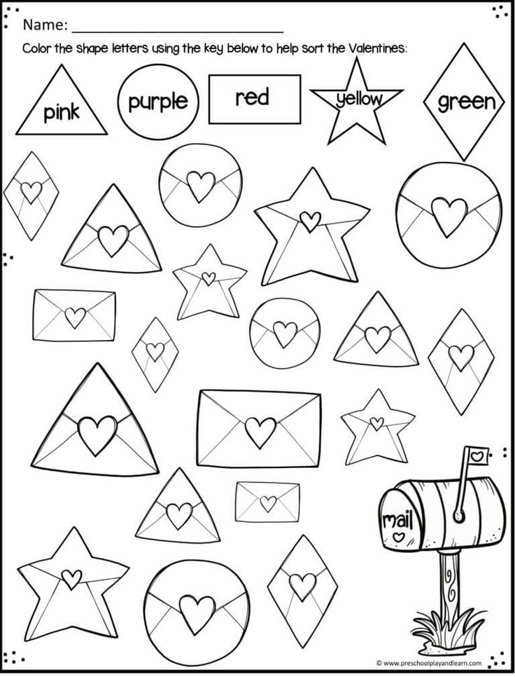 30 Valentine Worksheets Preschool Colouring Free